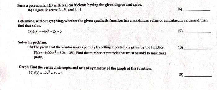 Solved Form A Polynomial Fx With Real Coefficients Havi