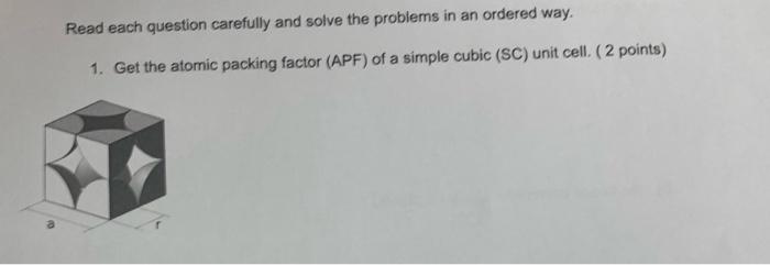 Solved a Read each question carefully and solve the problems | Chegg.com