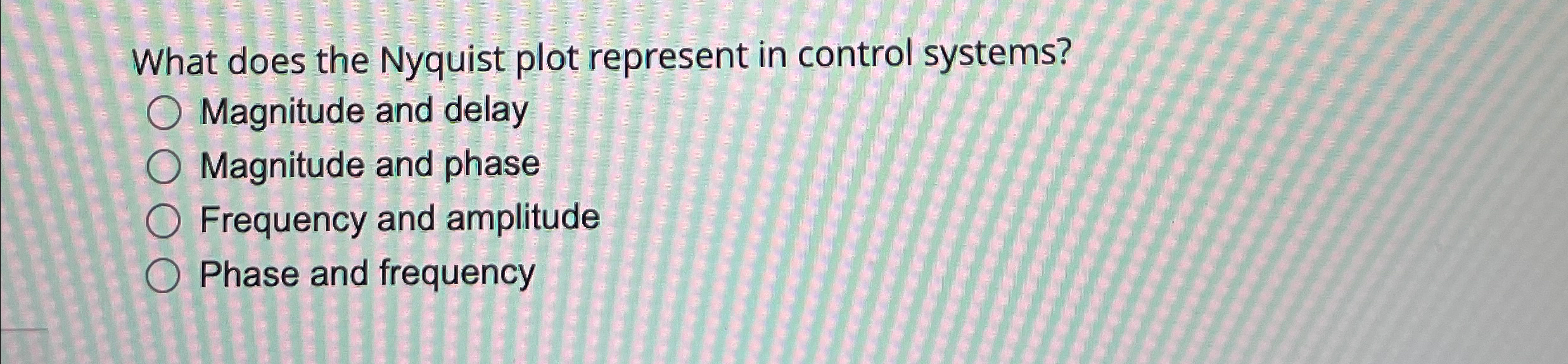 Solved What does the Nyquist plot represent in control | Chegg.com