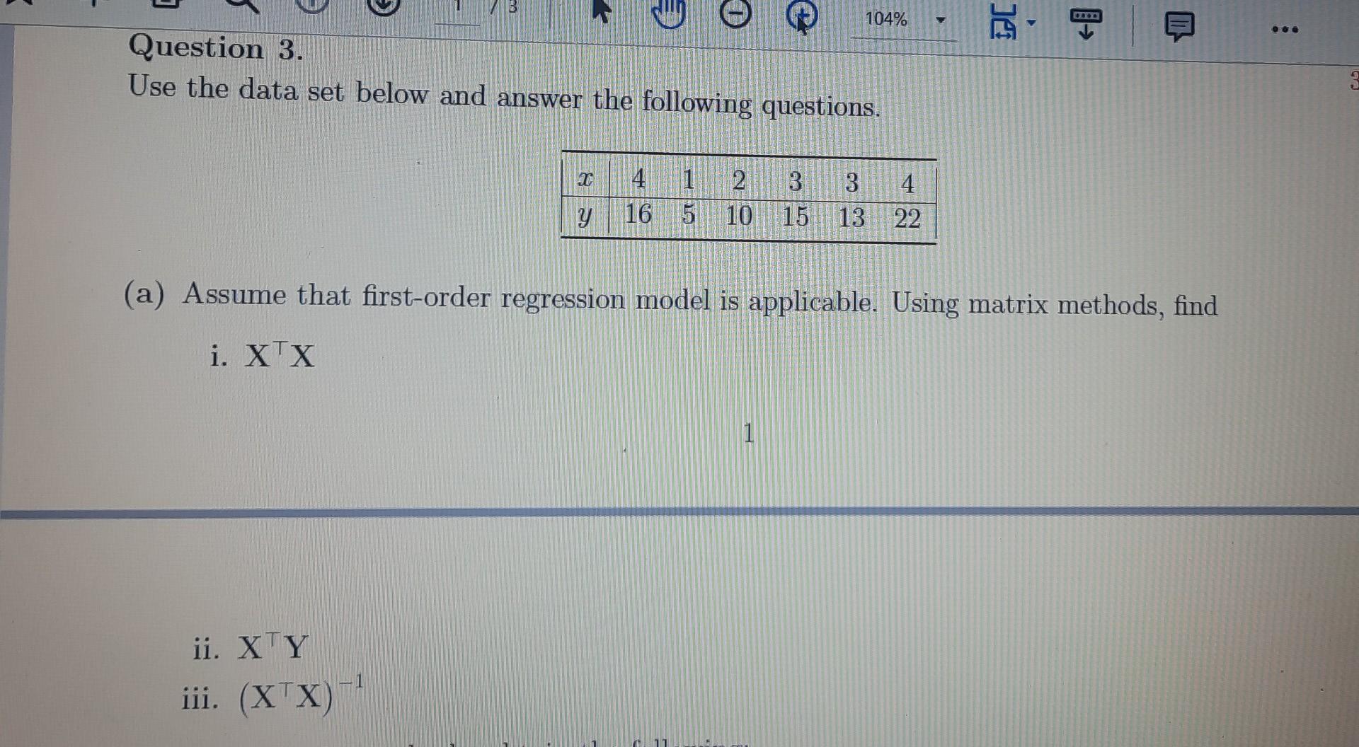 Solved Question 3. Use the data set below and answer the | Chegg.com