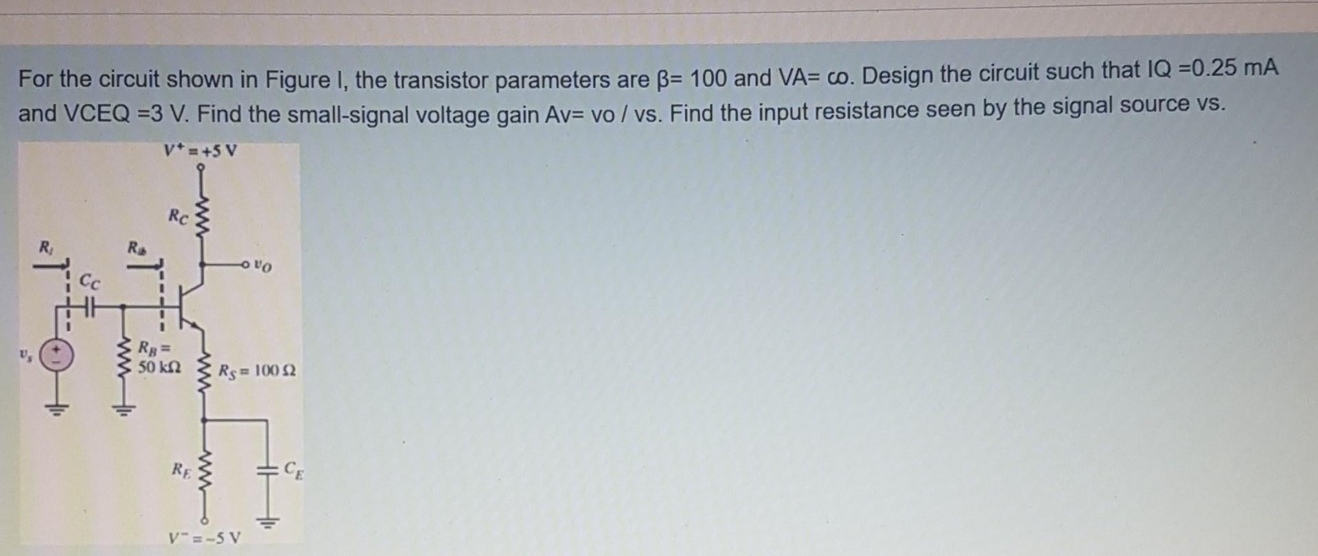 Solved For the circuit shown in Figure I, the transistor | Chegg.com