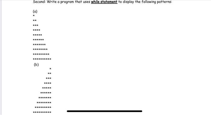 Solved Second: Write a program that uses while statement to | Chegg.com