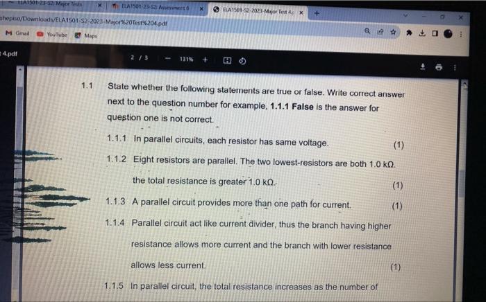 Solved State whether the following statements are true or | Chegg.com