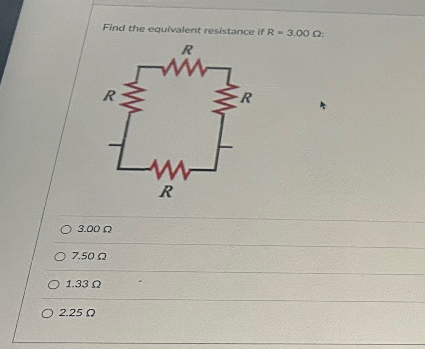 Solved Find the equivalent resistance if R=3.00Ω | Chegg.com