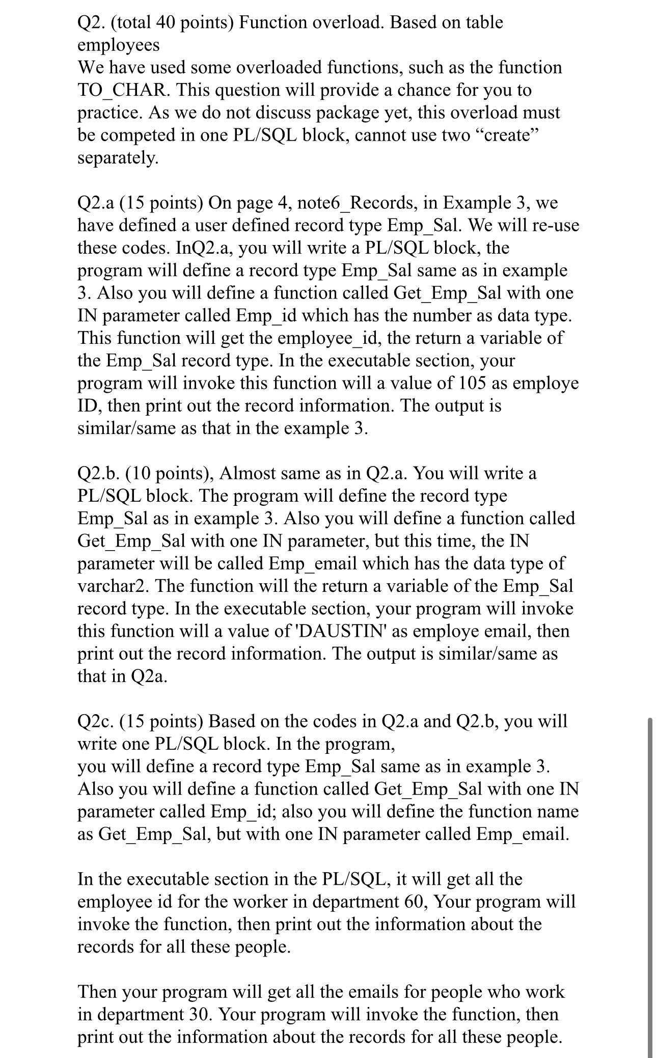 Solved Q2. (total 40 ﻿points) ﻿Function overload. Based on | Chegg.com