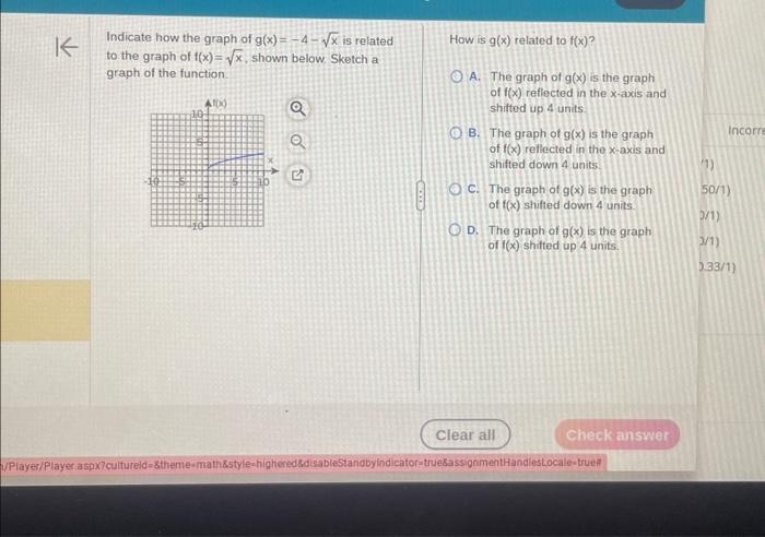 Solved Describe how the graph of g(x)=−3∣x∣ is related to | Chegg.com