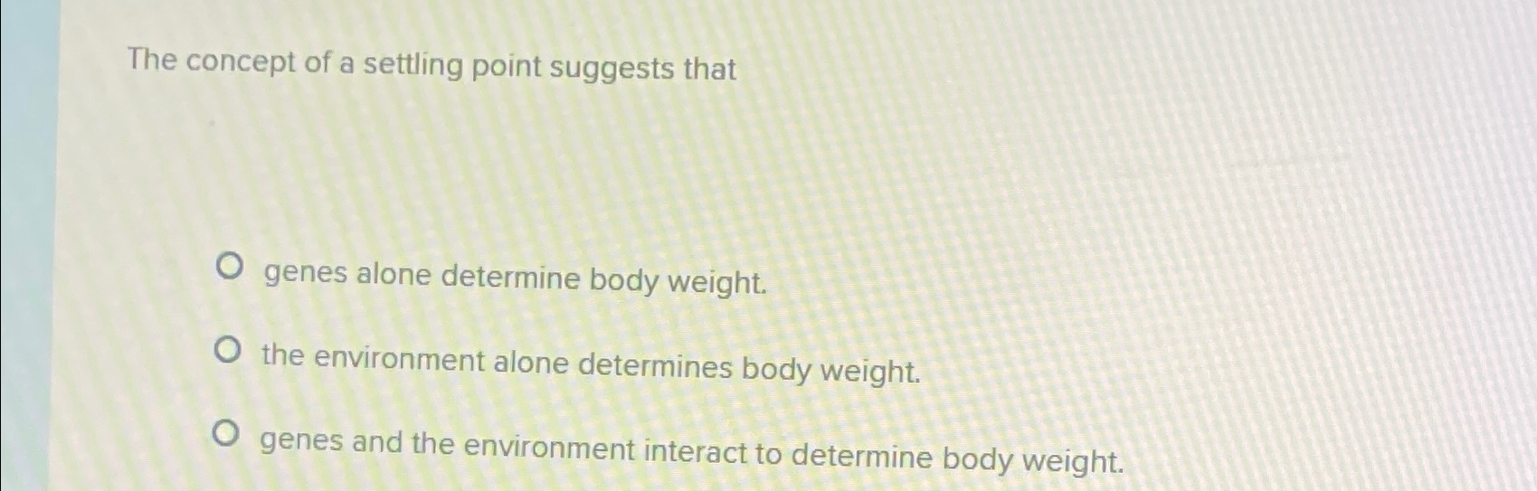 the concept of a settling point suggests that