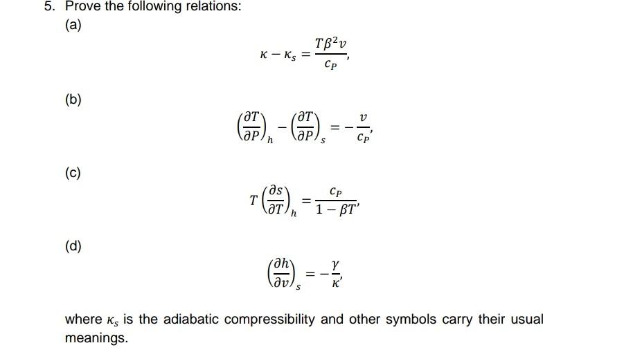 Solved 5 Prove The Following Relations A Tr K K Chegg Com