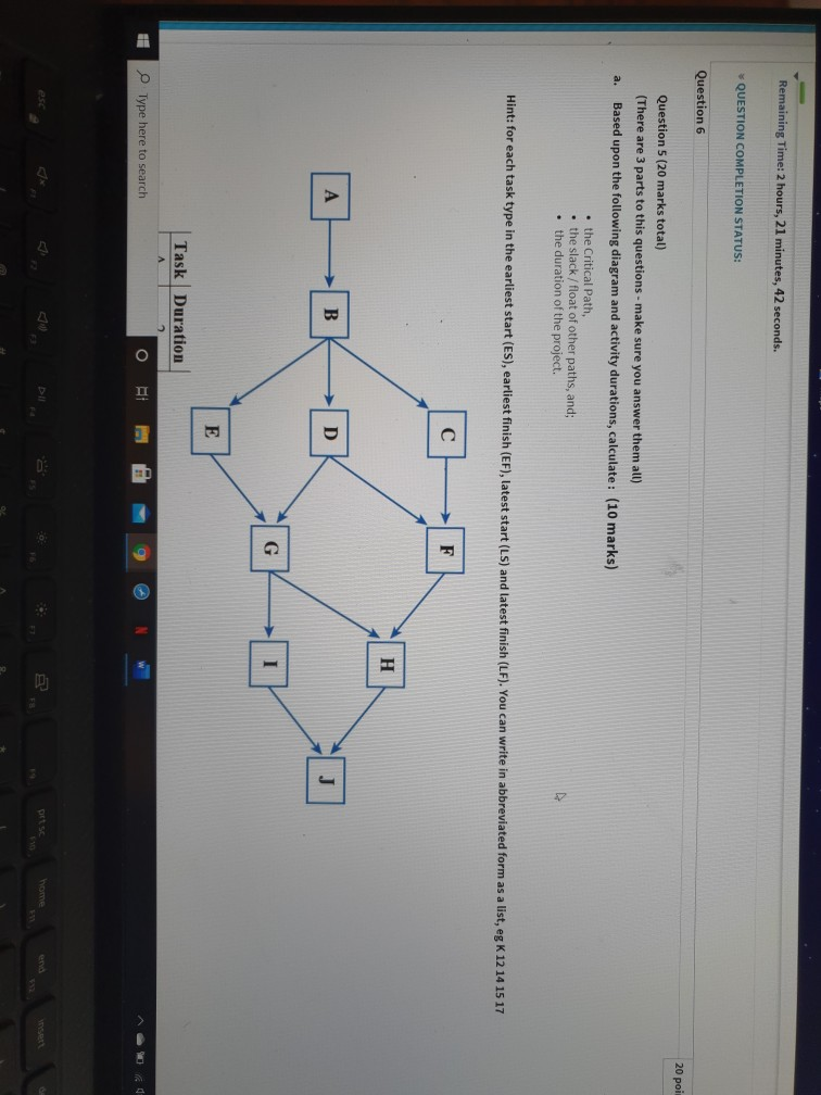 Solved Remaining Time: 2 Hours, 21 Minutes, 42 Seconds. | Chegg.com