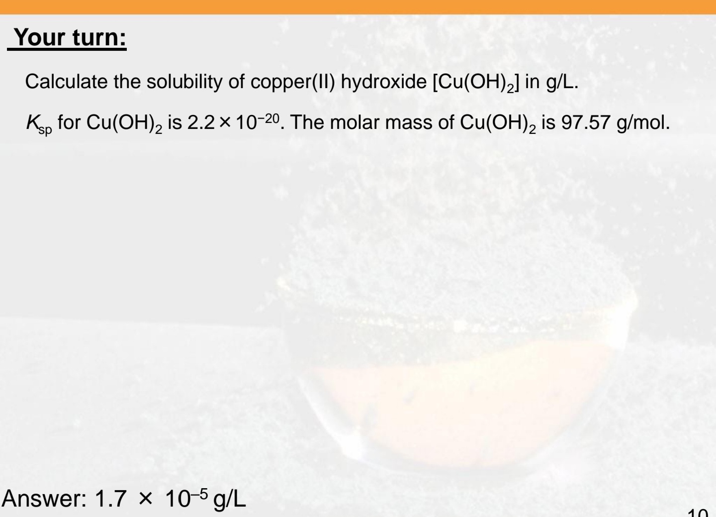 Solved Calculate The Solubility Of Copper Ii ﻿hydroxide