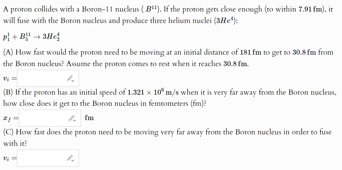 Solved A Proton Collides With A Boron-11 ﻿nucleus ( B11 ). | Chegg.com