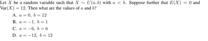 Solved Let X be a random variable such that X∼U(a,b) with a | Chegg.com