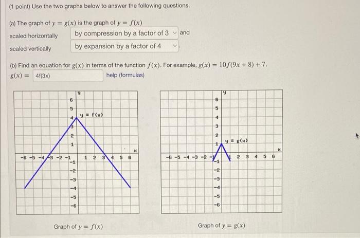 Solved (1 point) Use the two graphs below to answer the | Chegg.com