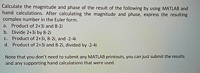 Solved Calculate the magnitude and phase of the result of | Chegg.com