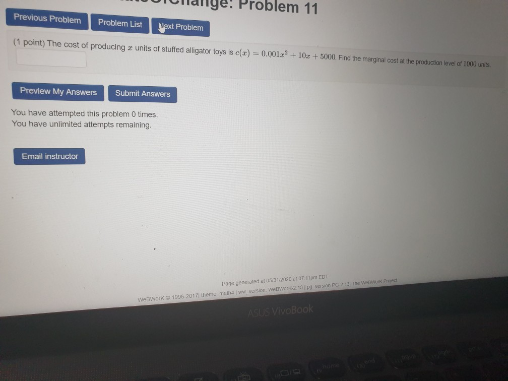 Solved Problem 11 Previous Problem Problem List Text Problem | Chegg.com
