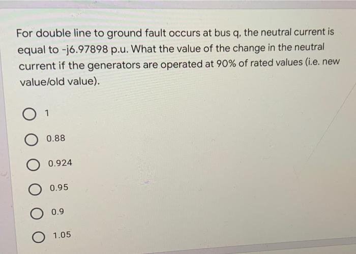 Solved For double line to ground fault occurs at bus q, the | Chegg.com