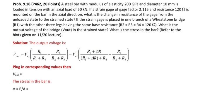 Solved Prob. 9.16 (P462, 20 Points) A steel bar with modulus | Chegg.com