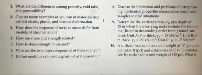 Solved 1 1. What are the differences among porosity, void | Chegg.com