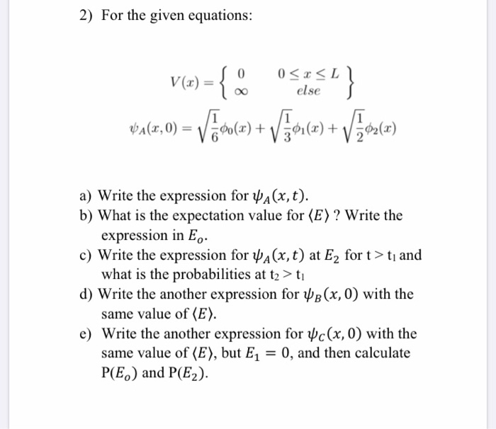 Solved 2 For The Given Equations Vw E O Sebe 04 3 Chegg Com