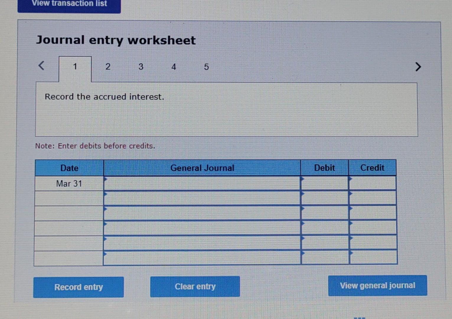 Solved Journal entry worksheet 1 Note: Enter debits before | Chegg.com