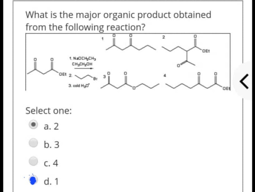 Solved What is the major organic product obtained from the | Chegg.com