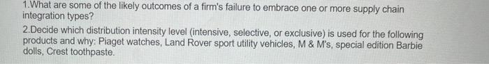 Solved 1. What are some of the likely outcomes of a firm s Chegg