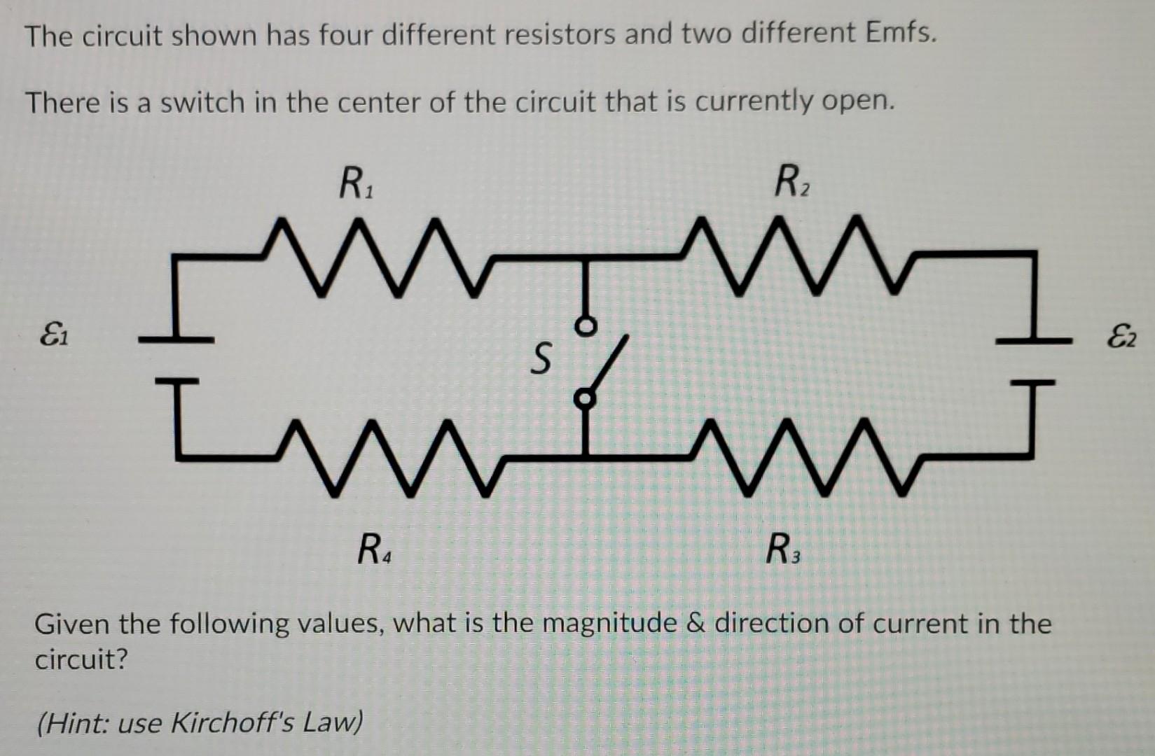 Solved The circuit shown has four different resistors and | Chegg.com