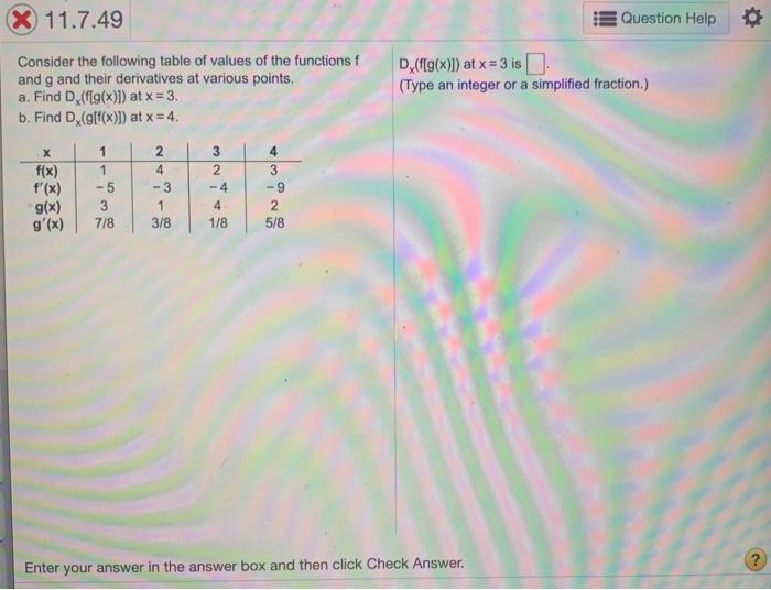 Solved X 11.7.49 Question Help Consider the following table | Chegg.com