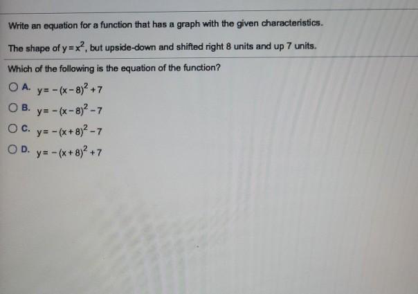 Solved Write an equation for a function that has a graph | Chegg.com