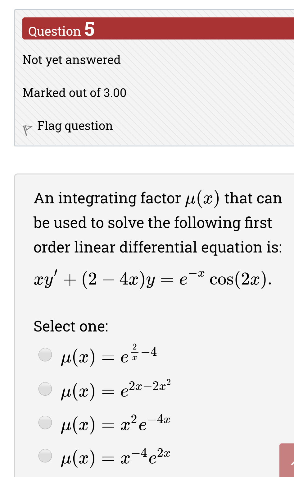 Solved Question 5 Not Yet Answered Marked Out Of 3 00 P F Chegg Com