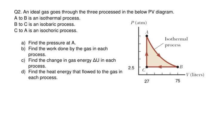 Solved A to B is an isothermal process. B to C is an | Chegg.com