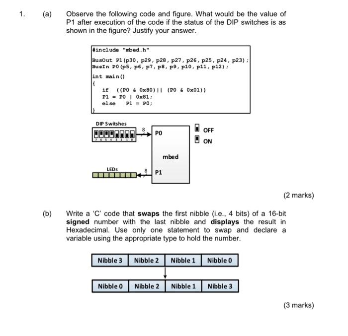 Solved 1. (a) (b) Observe The Following Code And Figure. | Chegg.com