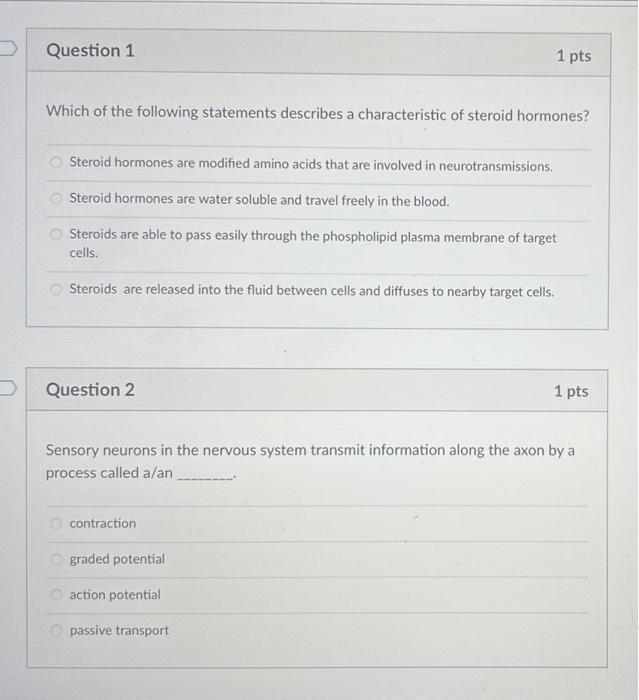 Solved Question 1 1 pts Which of the following statements | Chegg.com