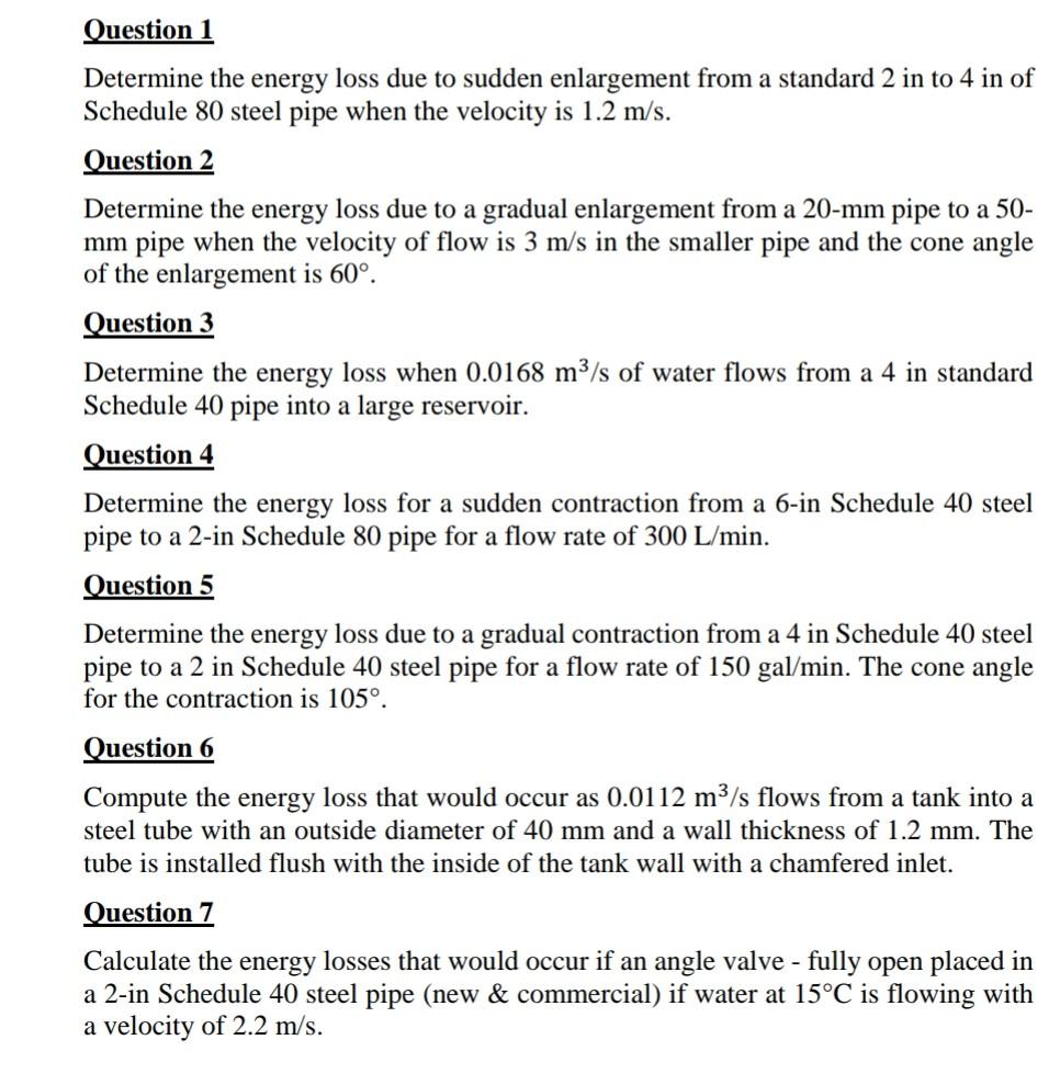 Solved mechanics of fluid please solve these question as | Chegg.com
