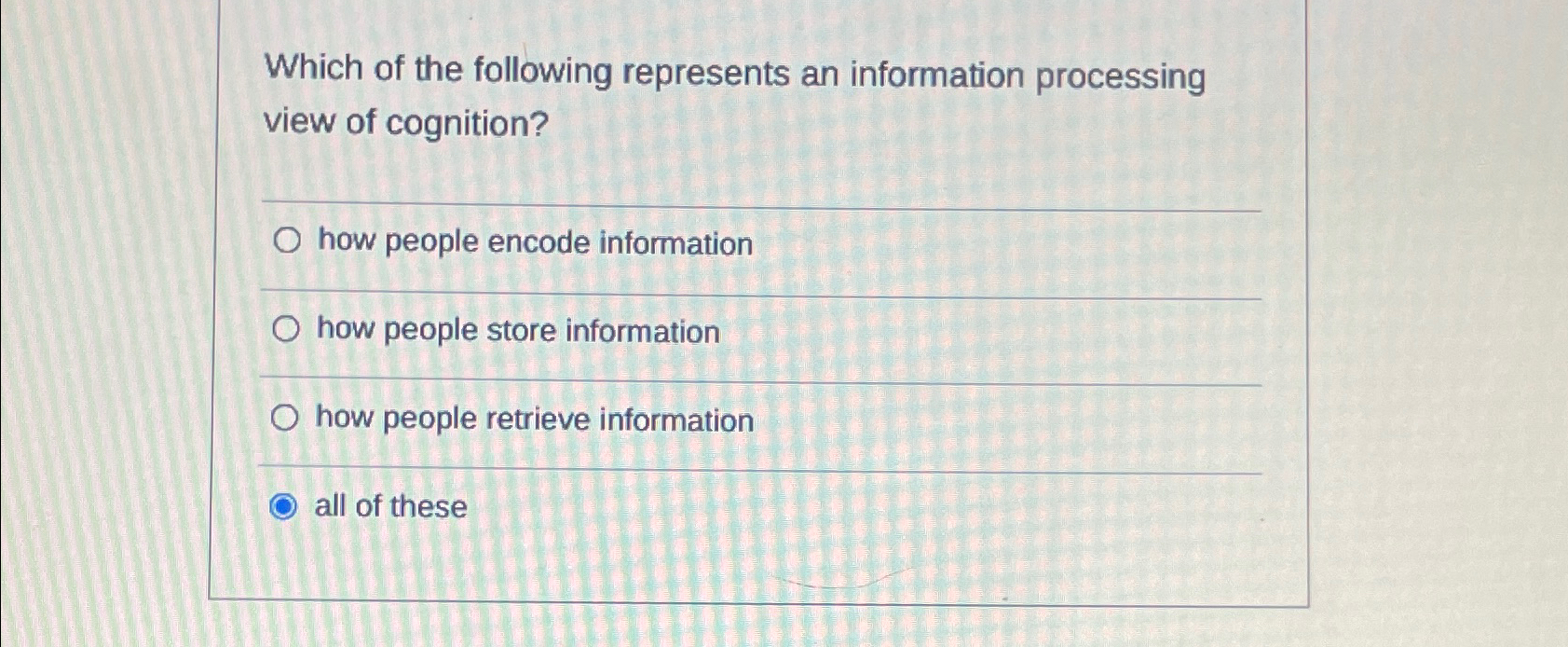 Solved Which of the following represents an information | Chegg.com
