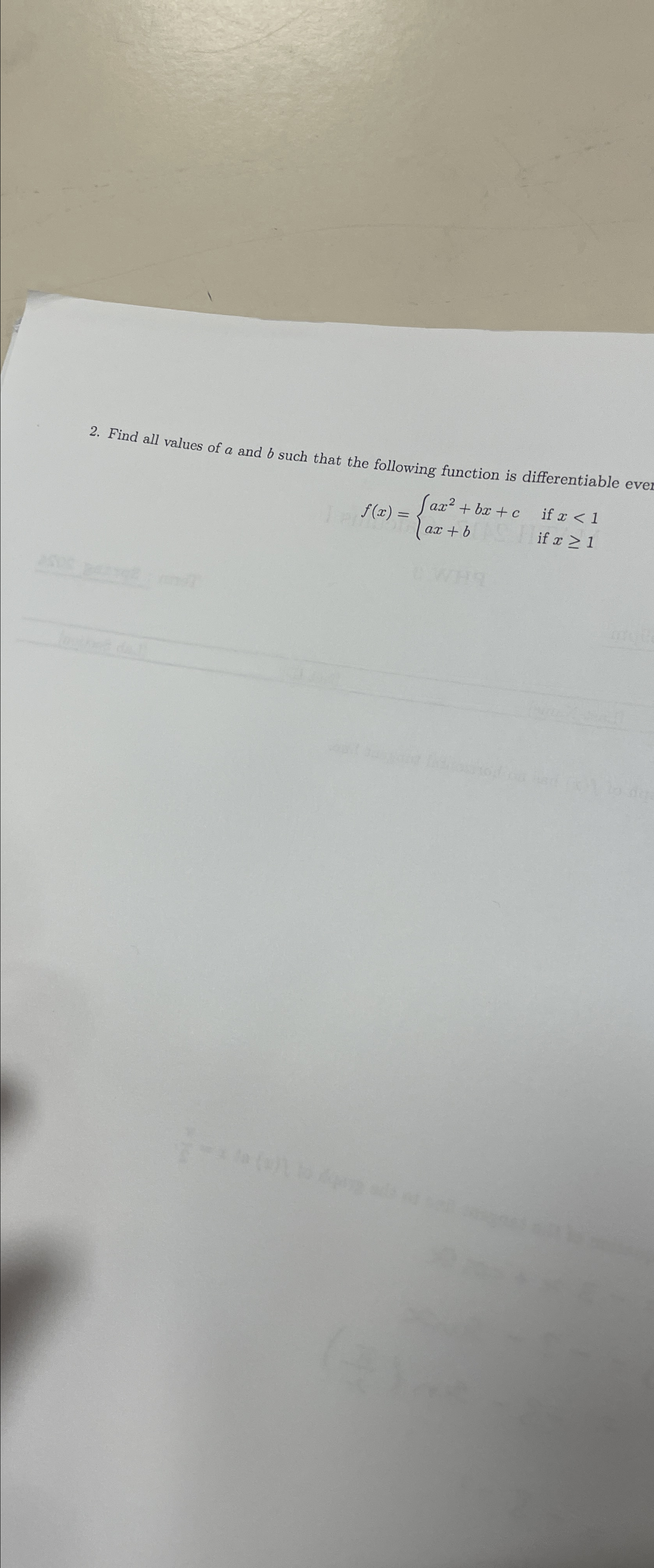 Solved Find all values of a and b ﻿and c ﻿such that the | Chegg.com