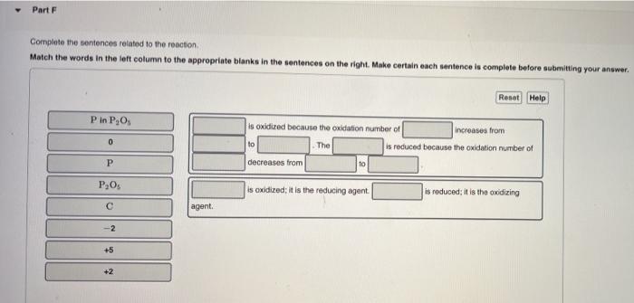 Solved Part B Complete the sentences related to the reaction | Chegg.com
