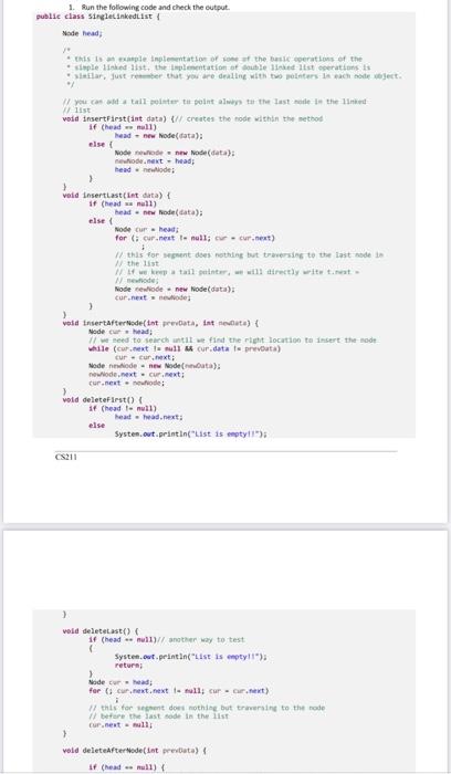 Solved Exercises 1. Write the following member methods, and | Chegg.com