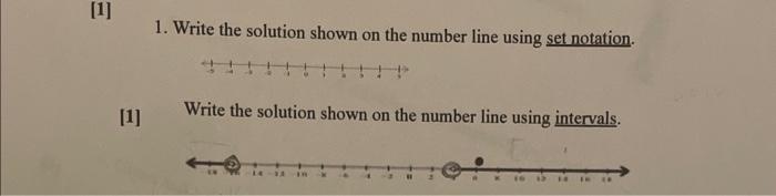 1. Write the solution shown on the number line using | Chegg.com