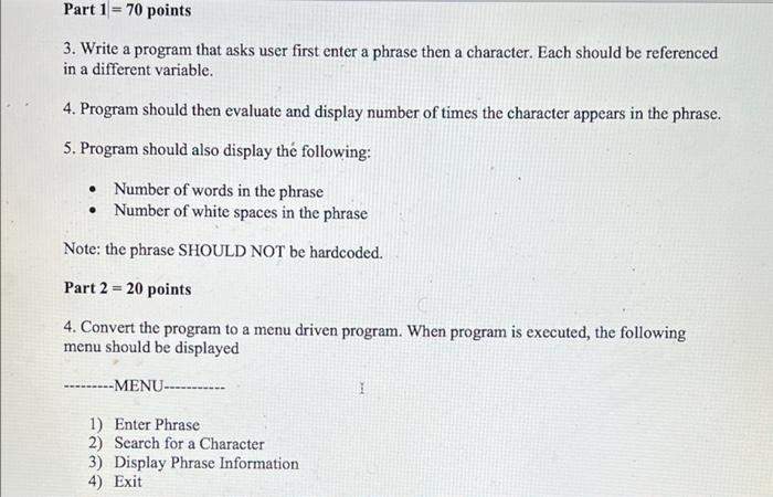Solved Assignment requires function creation and using | Chegg.com
