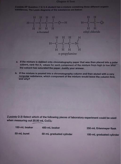 Solved Chapter 8 Test polets AP Question I/Q 1) A student | Chegg.com