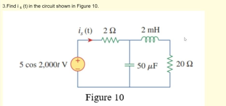 Solved 3.Find is (t) in the circuit shown in Figure 10. is | Chegg.com