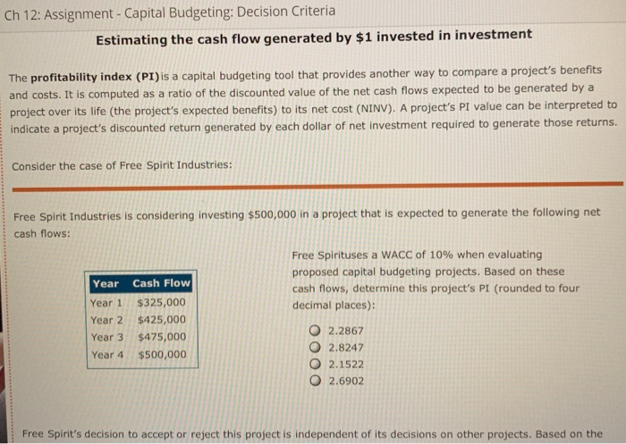 probability assignment in capital budgeting