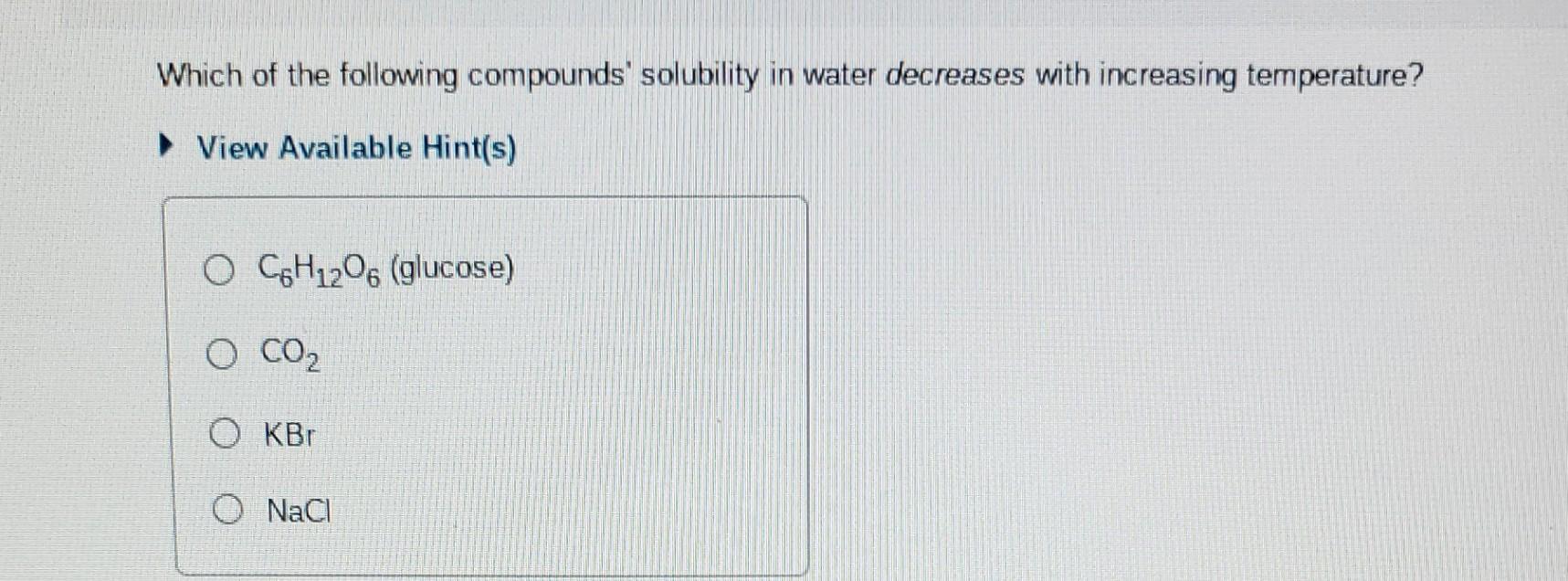 Which Of The Following Compounds Is Soluble In Water Solved Which of the following compounds' solubility in water | Chegg.com