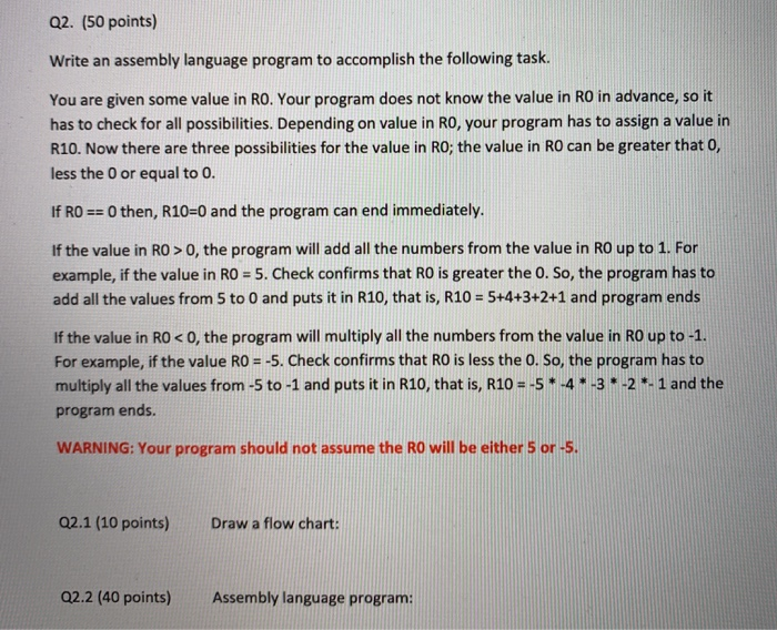 Solved Q2. (50 points) Write an assembly language program to | Chegg.com