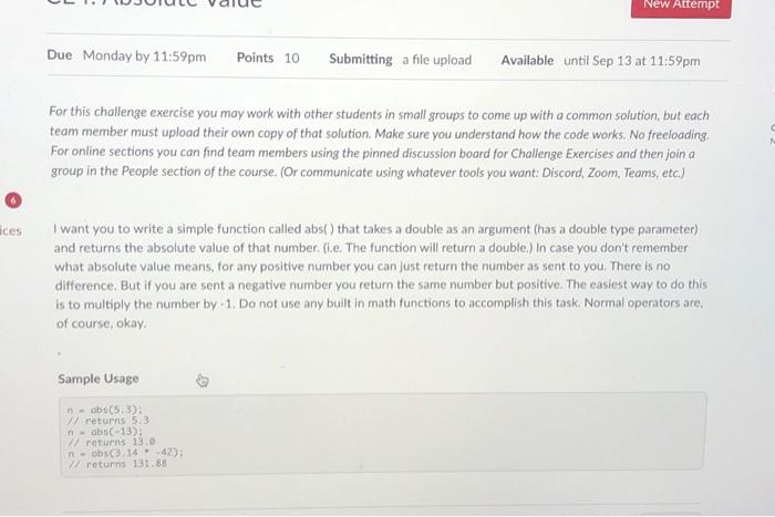 Solved For this challenge exercise you may work with other | Chegg.com