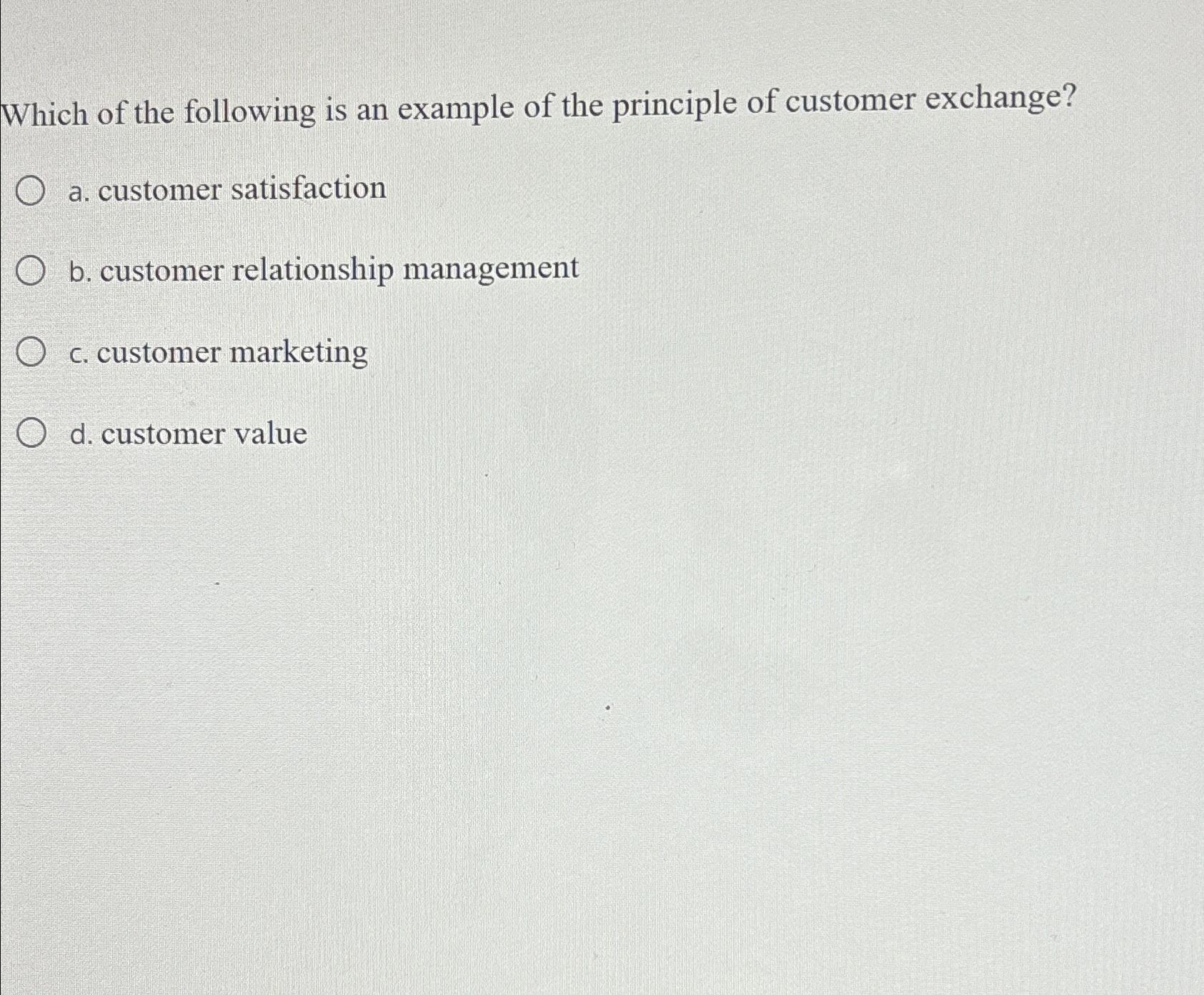 Solved Which of the following is an example of the principle | Chegg.com