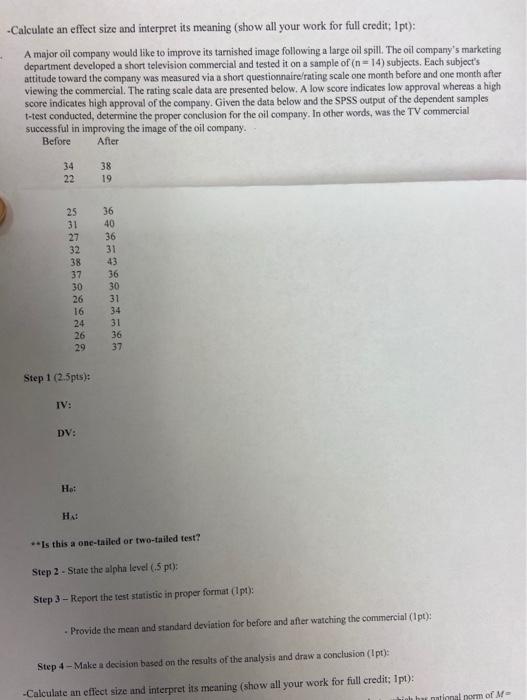 Solved Calculate An Effect Size And Interpret Its Meaning Chegg Com