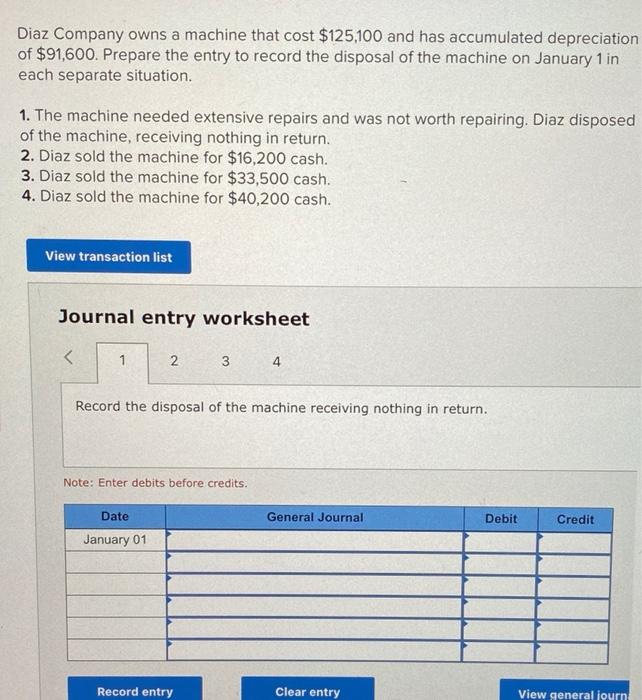 [Solved] Diaz Company owns a machine that cost \( \ 125,1