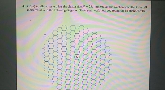 Solved 4. (15pt) A cellular system has the cluster size N = | Chegg.com